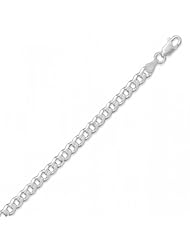 MMA Silver - 20 inch 150 Beveled Curb Chain Necklace