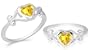 Heart Cut Citrine Ring Sterling Silver