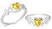 Heart Cut Citrine Ring Sterling Silver