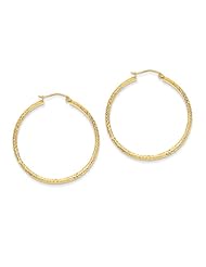 3.5mm, 14K Yellow Gold Diamond-cut Hoops, 46mm (1 3/4")