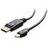 Cable Matters Gold Plated Mini DisplayPort (Thunderbolt Port Compatible) to DisplayPort Cable, Black, 6 Feet (101007)