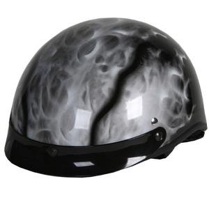 AGV A-4 Real Flame Half Helmet - Large/Silver
