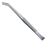 ピーツール(P.Tool) オールステンレス ピンセット 180mm 先曲がり ロングタイプ 04618