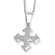 Stainless Steel Polished Arrows Pendant on 24 Inch Steel Ball Chain