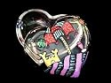 Beach Party Design - Hand Painted - Heart Shaped Box - 2 pieces - 4.5 inch diameter
