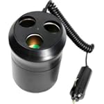 Pyle PL12AT3C Plug In Car 1 TO 3 Cigarette Lighter Multiplier Ashtray Combo