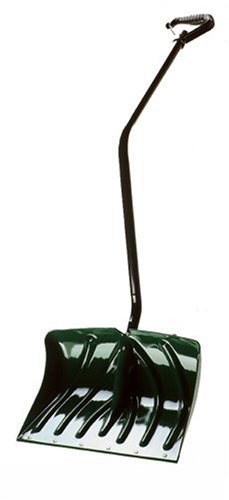 Suncast 18-Inch Snow Shovel/Pusher Combo with Ergonomic Shaped Handle And Wear Strip, Green #SC3250
