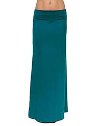 Apparel: Gorgeous Womens Rayon Span Full Length MAXI SKIRT: Teal (LARGE)