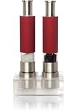 Grind Gourmet Original Pump & Grind Stainless Steel Salt and Pepper Mills, Salt and Pepper Grinders Available in Stainless, Red and Black Sets with Free Salt and Pepper Packets and Stands