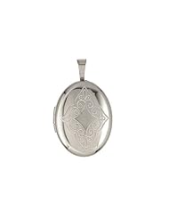 Sterling Silver Oval Shape Ornate Design Sterling Silver Engravable Locket