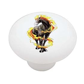 Demonic Horse Decorative High Gloss Ceramic Drawer Knob