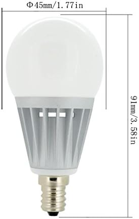 Lotus-LED 5w E12 LED Candle Bulbs, Dimmable, Warm White, Round Shape,40w Equivalent,Daylight White (6000K) ,Candle LED, Candelabra LED