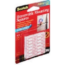 3M/COMMERCIAL TAPE DIV. Precut Foam Mounting 1 Squares, Double-Sided, Removable, 16 Squares/pack