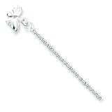 Sterling Silver Butterfly Anklet - 9 inch