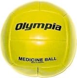 Synthetic Leather Medicine Ball - Yellow, 6-7 lb - Equipment