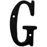 Bolton Hardware Letter 3 Inch Solid Brass Dark Oil Rubbed Bronze Finish House Letter Raised 3/16", Letter G