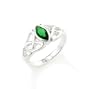 Sterling Silver Scottish Celtic Knot Emerald-Green CZ Ring Size 9(Sizes 5,6,7,8,9)