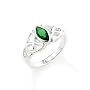 Sterling Silver Scottish Celtic Knot Green Ring (Size 6,7,8,9)