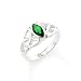 Sterling Silver Scottish Celtic Knot Green Ring (Size 6,7,8,9)