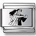 Couple Dancing Black Laser Italian Charm