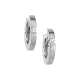 14K White Gold 0.07 ct. Diamond Hinged Hoop Earrings