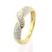 14K Yellow Gold Diamond Pave & Baguette Stack Ring