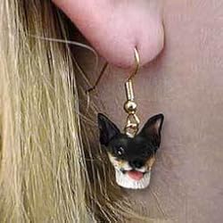 Rat Terrier Earrings - Dog Figurine Fashion Earrings