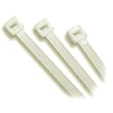 100 Clear One-Piece Molded Nylon Non-Releasable Cable Ties - 120mm x 4.8mm