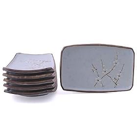 Buy 6 pc Japanese Appetizer Sushi plate set Sakura LB