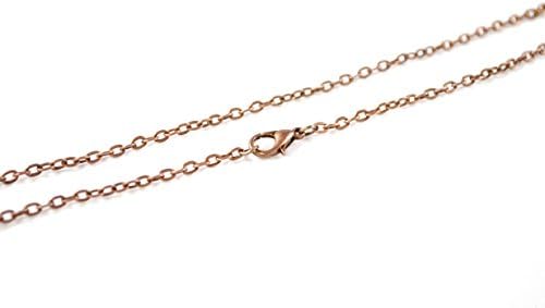 Quantity 12 - 16 Inch Antique Copper Lobster Clasp Necklace - 4x3mm - For Jewelry Making