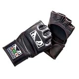 BAD BOY LEATHER MMA BLACK FIGHT GLOVES SIZE MEDIUM