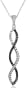 10k White Gold Black Diamond Infinity Pendant (1/4 cttw)