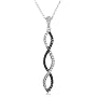 10k White Gold Black Diamond Infinity Pendant (1/4 cttw)