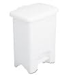 Safco Model Step-On Plastic Receptacle, White, 4 Gallons (9710)
