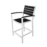 IMAGE OF Poly-Wood A201FAWBL Euro Counter Arm Chair Outdoor Bar Stool