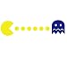 Pacman Chasing Blue Ghost Scene Decal Sticker