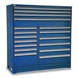 17 Drawer Full Height 60W Multi-Drawer Cabinet - Avalanche Blue