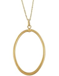 14 Karat Yellow Gold Tapered Oval Pendant Necklace (18 Inch)