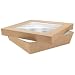 Packnwood "Kray" Brown Box With Window Lid, 7.4" x 7.4" x 2" Base, 8" x 8" Top (4 Packs of 50)