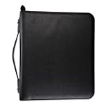 Biscayne Bonded Leather Binder with Handle, Zip-closure - FOLIO - Black Biscayne Bonded Leather Binder with Handle, Zip-closure - FOLIO - Black
