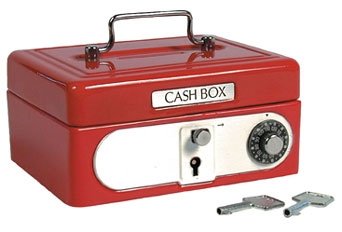 Children Kids Red Locking Cash Box
