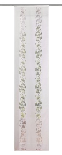 Home fashion 86031-801 Schiebevorhang Dekostoff Ausbrenner, Feuerwelle, wei&szlig; / 245 x 60 cm