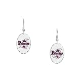Earring Oval Charm Fleur De Lis Princess
