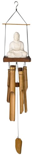 Asli Arts Stone Buddha Temple Windchime, 33-1/2-Inch Long Asli Arts Stone Buddha Temple Windchime, 33-1/2-Inch Long