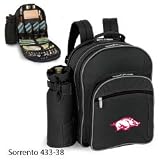 New Picnic Time Sorrento Black/Greyn University of Arkansas Razorbacks Embroidere Insulated Backpack