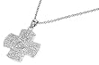 Sterling Silver Cross Necklace with Clear CZ - Chain: 16-18" (adjustable), Height - 25mm