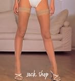 Ladies 1 Pair SockShop 15 Denier Smooth Sheer Lace Top Hold Ups