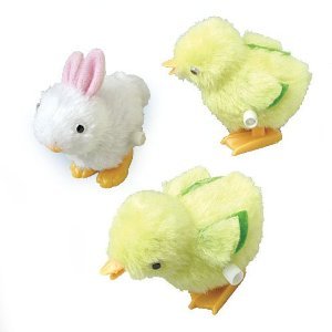 Jumping Furry Bunny Rabbits & Chicks Wind Up Toys (sold individually)