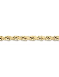 10k Yellow Gold 8in 8mm Handmade D/C Rope Chain Bracelet. Metal Wt- 35.06g