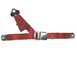 3-Point Lap and Shoulder Seat Belt, Red, 72 Inch Length, with Chrome Lift Latch